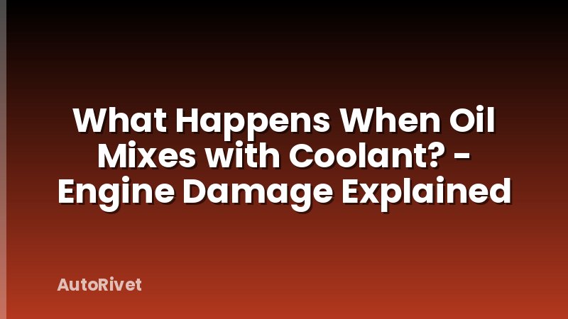 What Happens When Oil Mixes with Coolant? - Engine Damage Explained