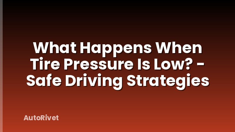 What Happens When Tire Pressure Is Low? - Safe Driving Strategies