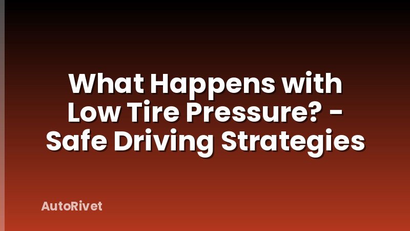 What Happens with Low Tire Pressure? - Safe Driving Strategies
