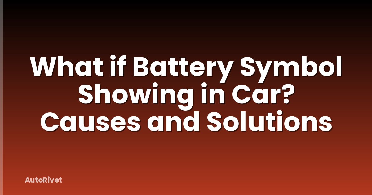 What if Battery Symbol Showing in Car? Causes and Solutions