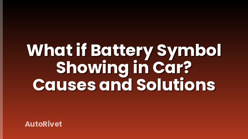 What if Battery Symbol Showing in Car? Causes and Solutions