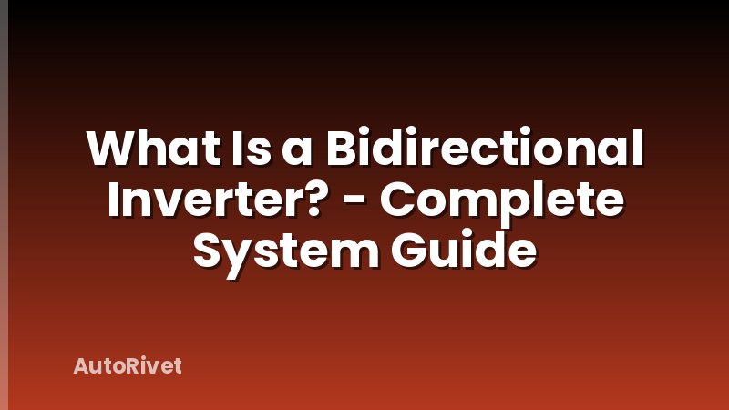 What Is a Bidirectional Inverter? - Complete System Guide
