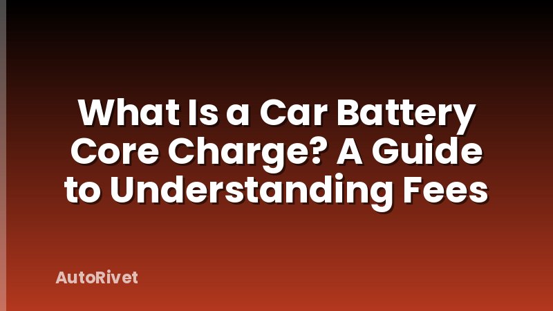 What Is a Car Battery Core Charge? A Guide to Understanding Fees