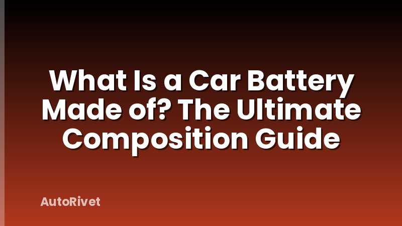 What Is a Car Battery Made of? The Ultimate Composition Guide