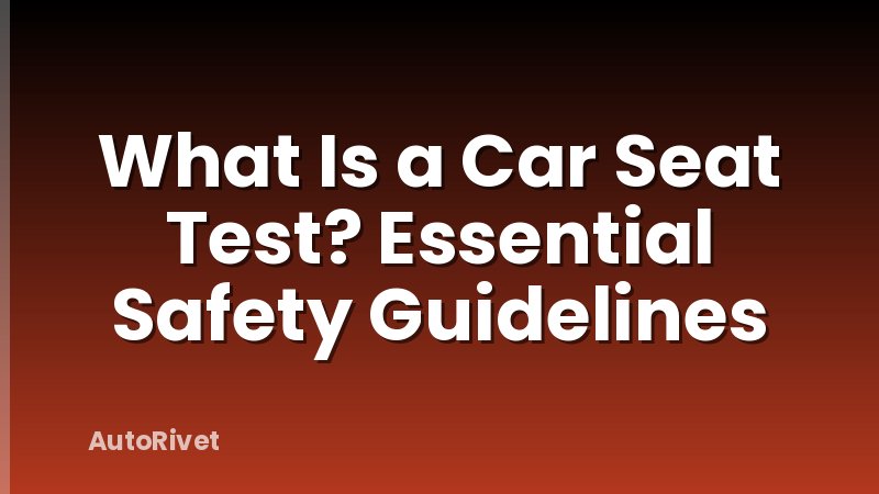 What Is a Car Seat Test? Essential Safety Guidelines