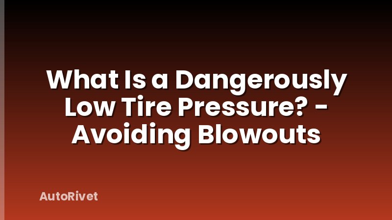 What Is a Dangerously Low Tire Pressure? - Avoiding Blowouts