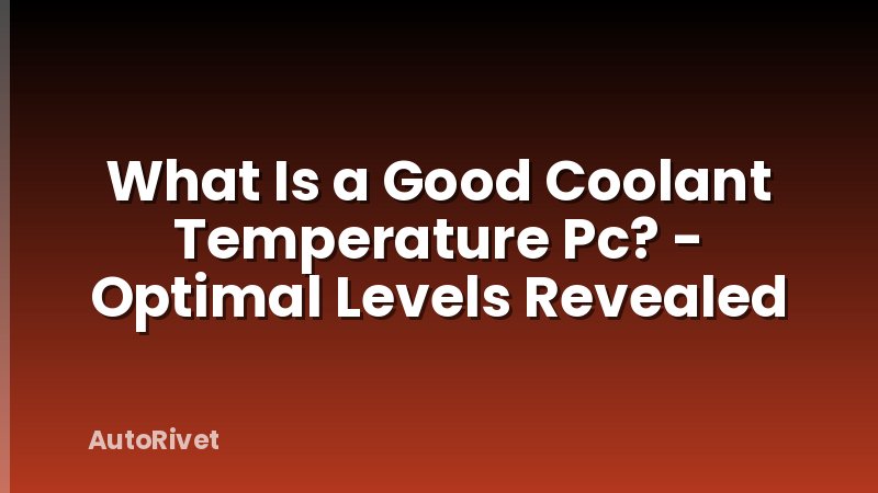 What Is a Good Coolant Temperature Pc? - Optimal Levels Revealed