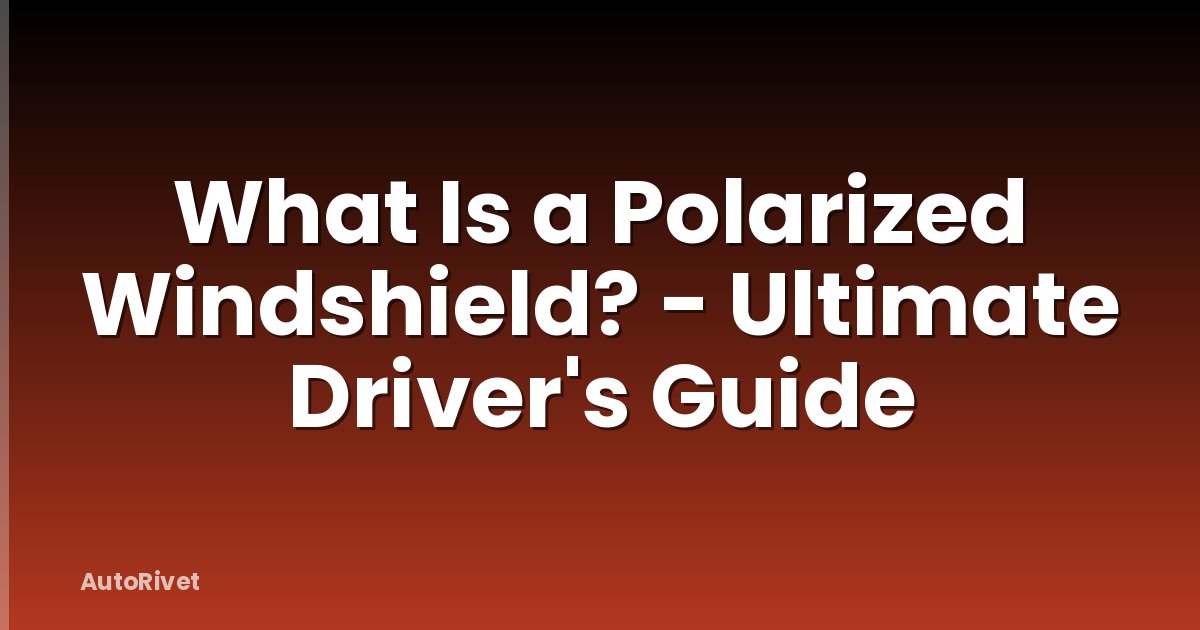 What Is a Polarized Windshield? - Ultimate Driver's Guide