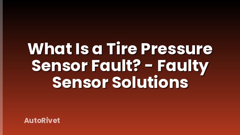 What Is a Tire Pressure Sensor Fault? - Faulty Sensor Solutions