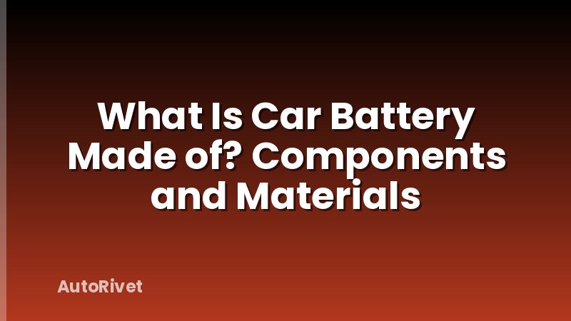 What Is Car Battery Made of? Components and Materials