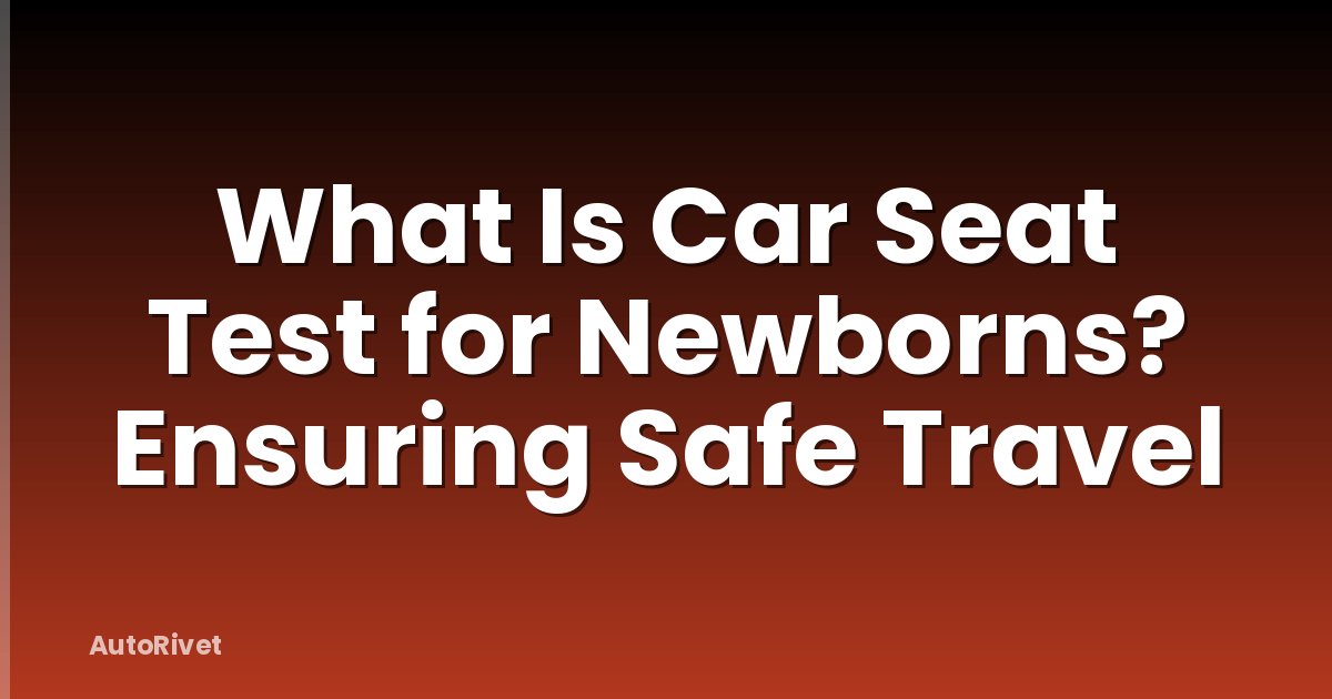 What Is Car Seat Test for Newborns? Ensuring Safe Travel