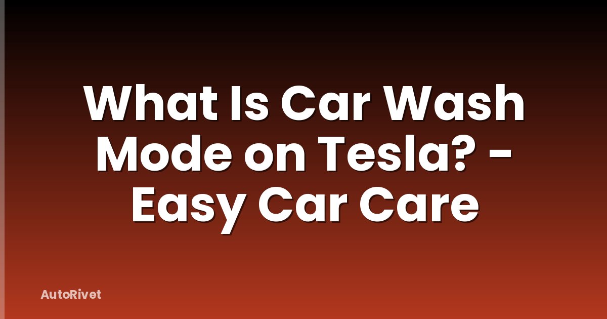 What Is Car Wash Mode on Tesla? - Easy Car Care