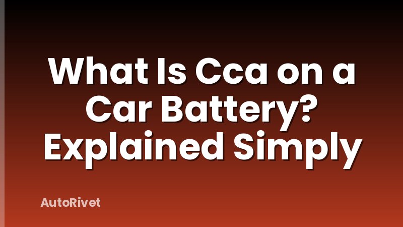What Is Cca on a Car Battery? Explained Simply
