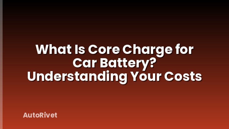 What Is Core Charge for Car Battery? Understanding Your Costs