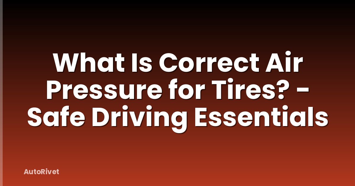 What Is Correct Air Pressure for Tires? - Safe Driving Essentials