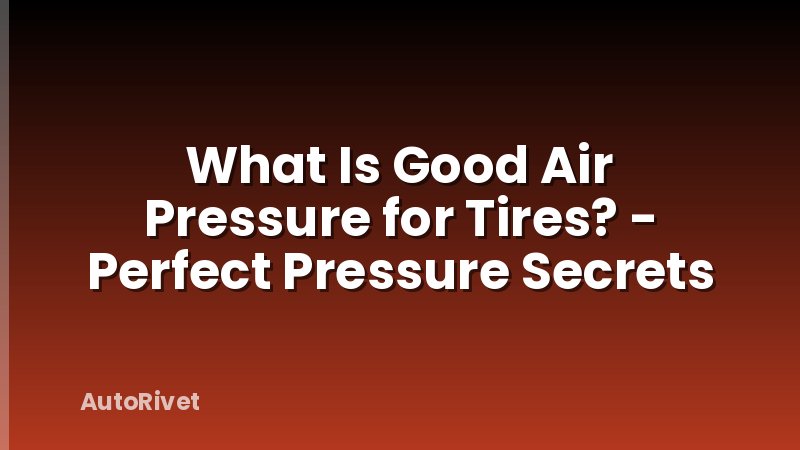 What Is Good Air Pressure for Tires? - Perfect Pressure Secrets