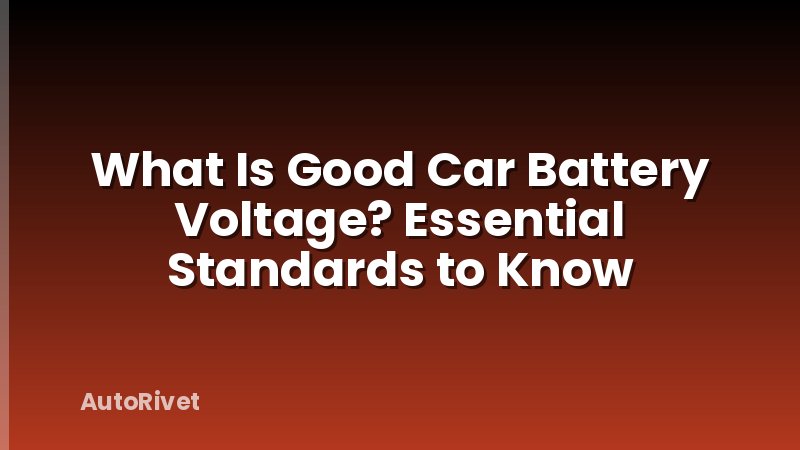 What Is Good Car Battery Voltage? Essential Standards to Know