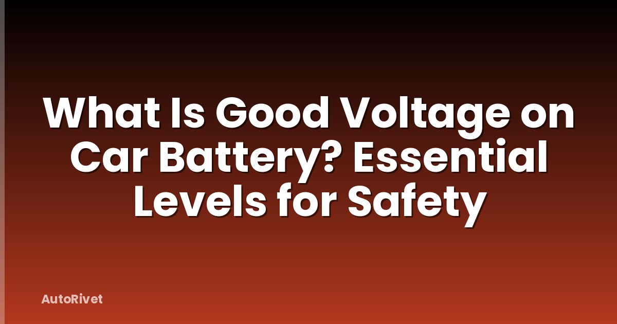 What Is Good Voltage on Car Battery? Essential Levels for Safety