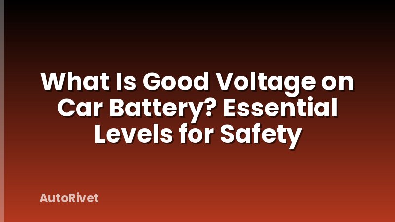 What Is Good Voltage on Car Battery? Essential Levels for Safety
