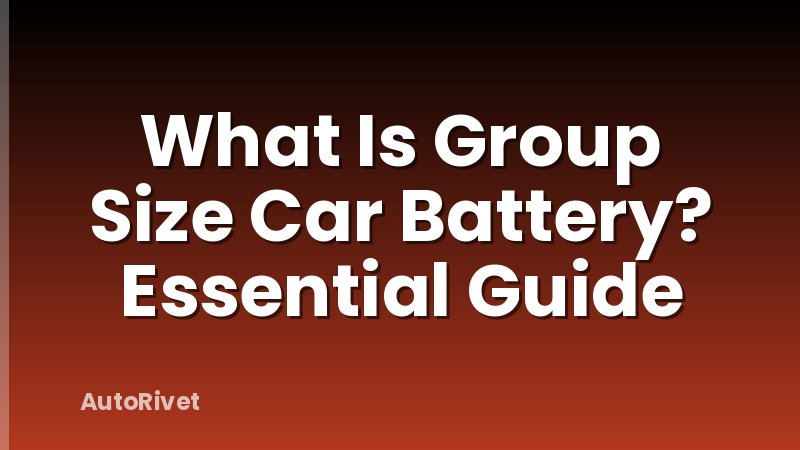 What Is Group Size Car Battery? Essential Guide