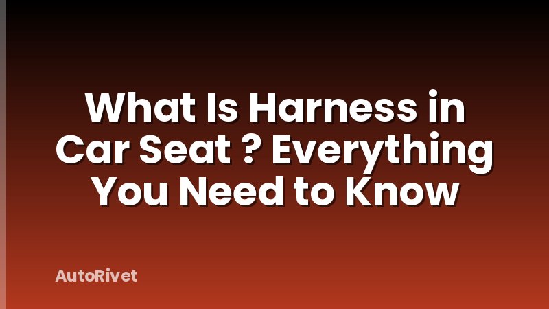 What Is Harness in Car Seat ? Everything You Need to Know