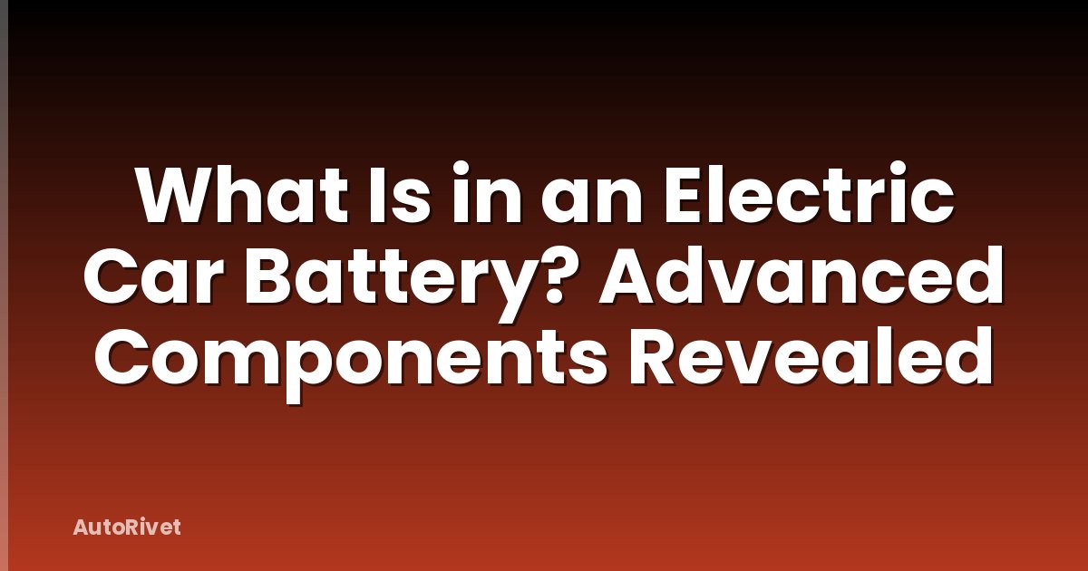 What Is in an Electric Car Battery? Advanced Components Revealed