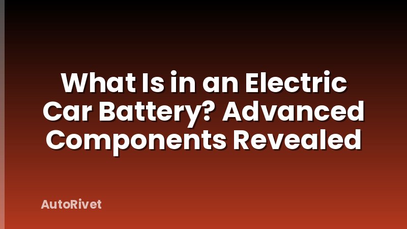 What Is in an Electric Car Battery? Advanced Components Revealed