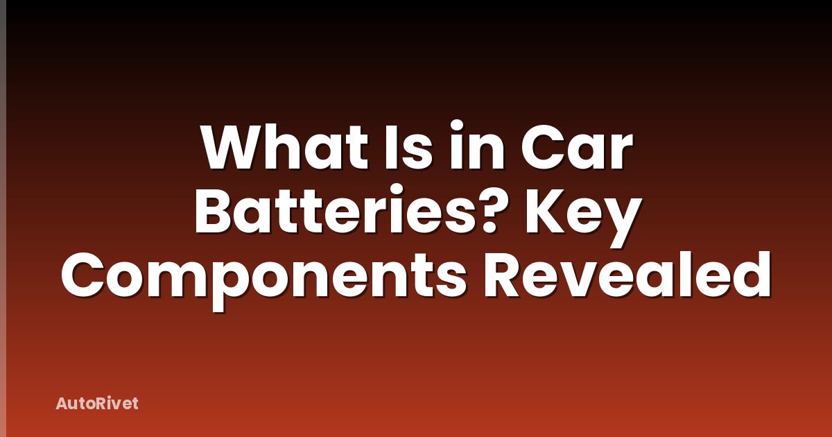 What Is in Car Batteries? Key Components Revealed