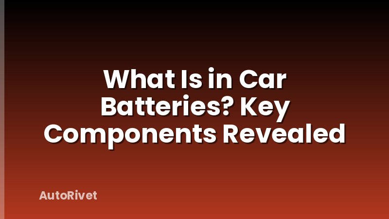 What Is in Car Batteries? Key Components Revealed
