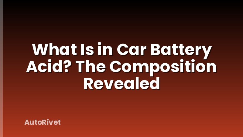 What Is in Car Battery Acid? The Composition Revealed