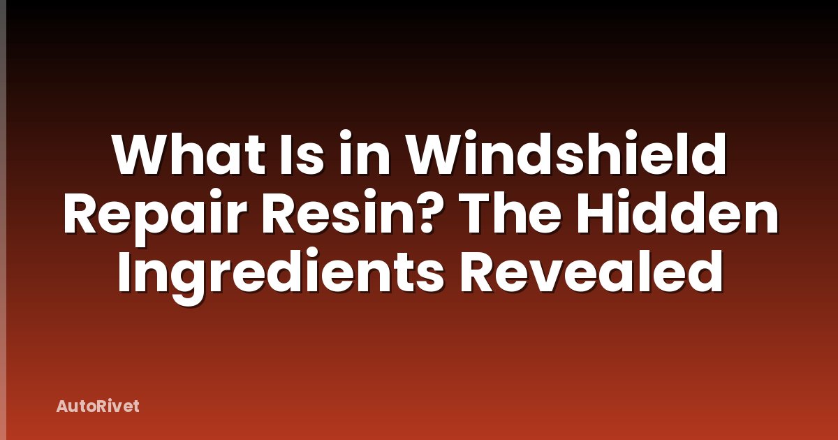 What Is in Windshield Repair Resin? The Hidden Ingredients Revealed