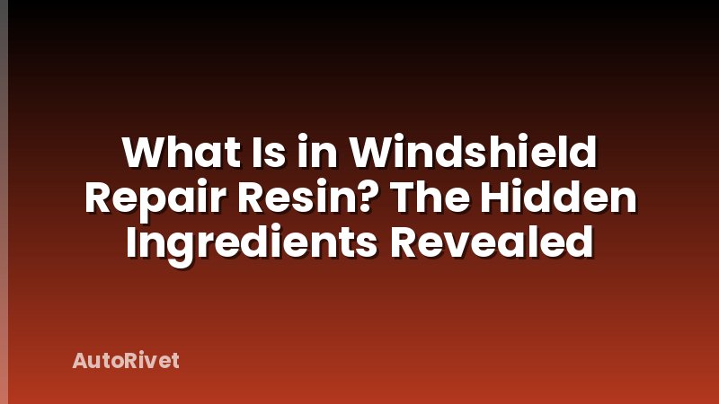 What Is in Windshield Repair Resin? The Hidden Ingredients Revealed