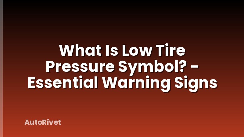 What Is Low Tire Pressure Symbol? - Essential Warning Signs