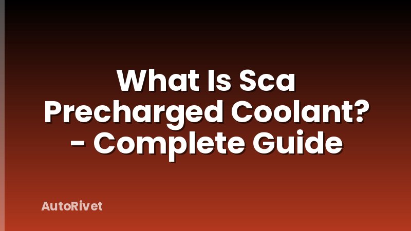 What Is Sca Precharged Coolant? - Complete Guide