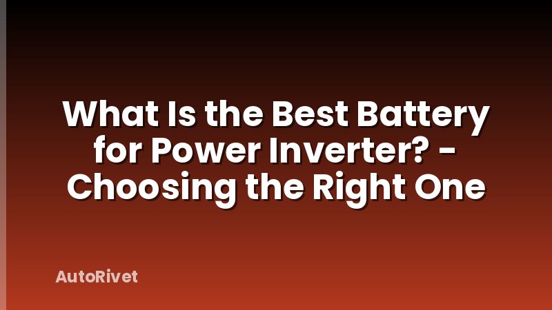 What Is the Best Battery for Power Inverter? - Choosing the Right One