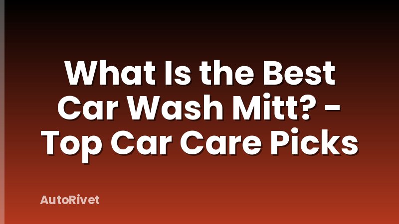 What Is the Best Car Wash Mitt? - Top Car Care Picks