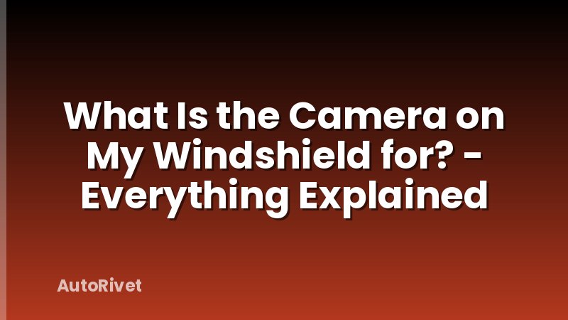 What Is the Camera on My Windshield for? - Everything Explained