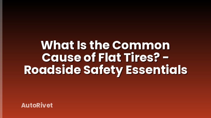 What Is the Common Cause of Flat Tires? - Roadside Safety Essentials