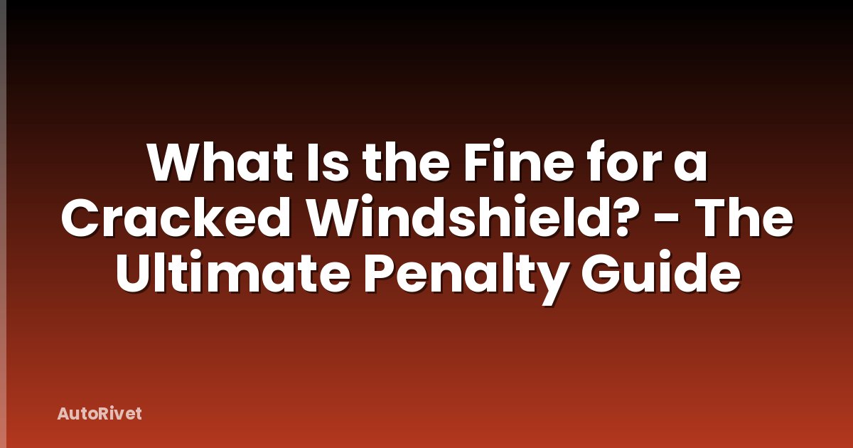 What Is the Fine for a Cracked Windshield? - The Ultimate Penalty Guide