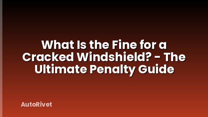 What Is the Fine for a Cracked Windshield? - The Ultimate Penalty Guide