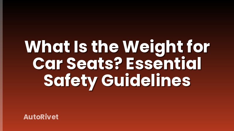 What Is the Weight for Car Seats? Essential Safety Guidelines