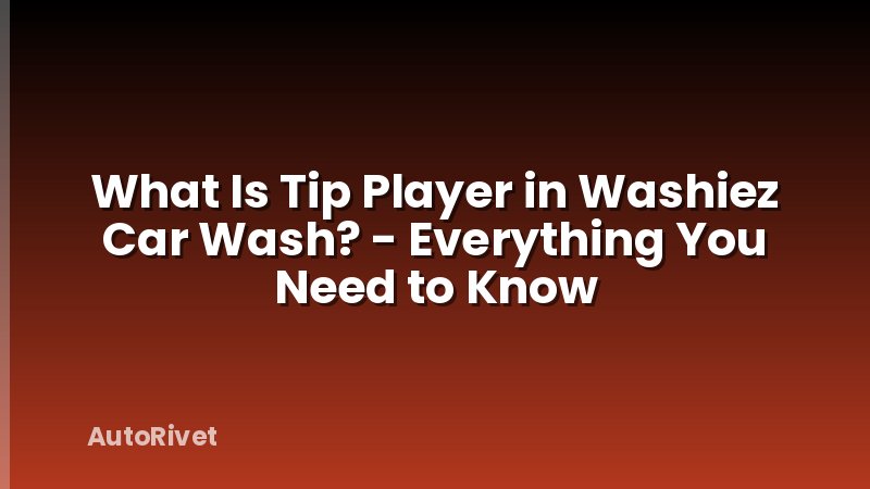 What Is Tip Player in Washiez Car Wash? - Everything You Need to Know