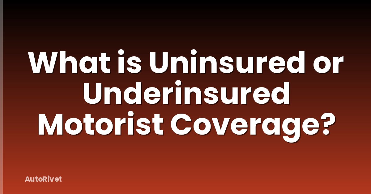 What is Uninsured or Underinsured Motorist Coverage?