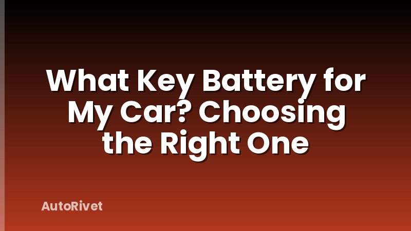 What Key Battery for My Car? Choosing the Right One