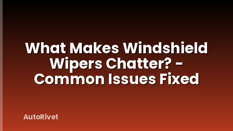 What Makes Windshield Wipers Chatter? - Common Issues Fixed