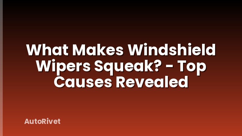 What Makes Windshield Wipers Squeak? - Top Causes Revealed