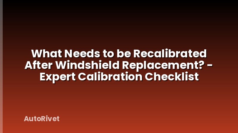 What Needs to be Recalibrated After Windshield Replacement? - Expert Calibration Checklist