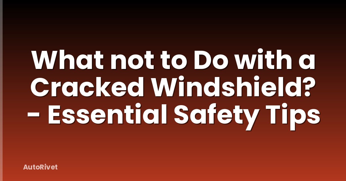 What not to Do with a Cracked Windshield? - Essential Safety Tips