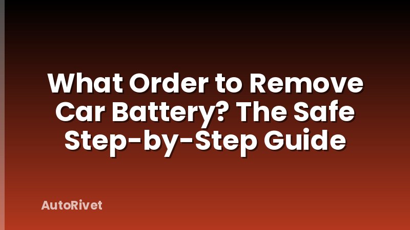 What Order to Remove Car Battery? The Safe Step-by-Step Guide
