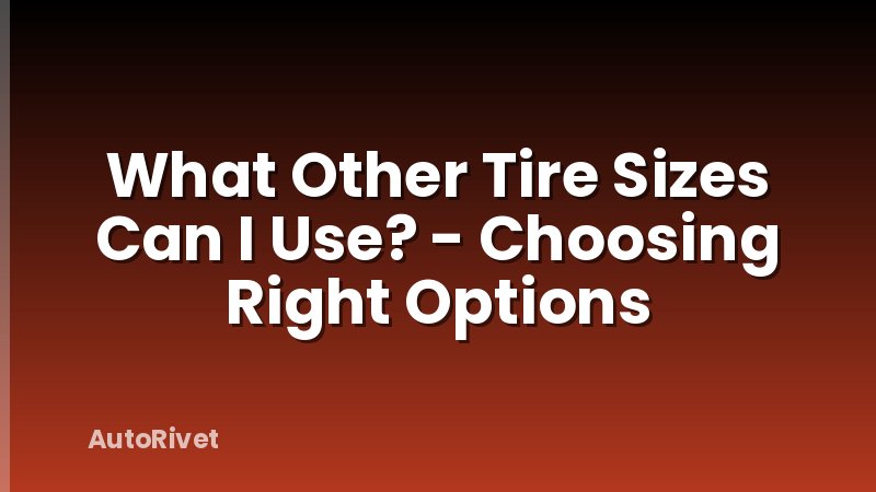 What Other Tire Sizes Can I Use? - Choosing Right Options